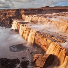 canyon, waterfall