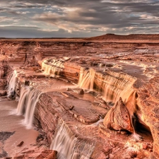 canyon, waterfall