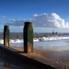 Waves, sea, breakwater