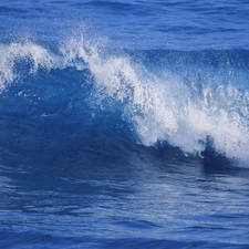 Waves, blue, sea