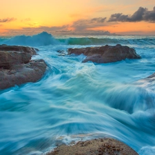 Waves, rocks, sea