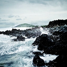 Waves, rocks, sea