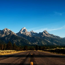 Way, Sky, Mountains