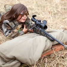 Weapons, girl, Glasses