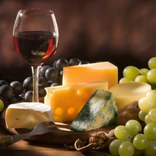 nuts, White, Wines, Black, glass, cheeses, board, Grapes