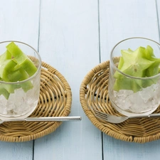 wicker, Plates, Stars, Glass, kiwi