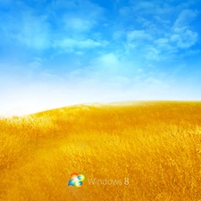 Windows 8, logo, cereals, Sky, Lany