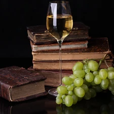 Wine, Grapes, Books