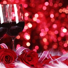 Wine, roses, Valentine