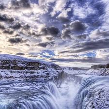 waterfall, winter