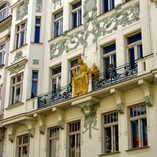 Prague, figure, Womens, house