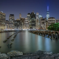 Manhattan, City at Night, New York, Lower, The United States