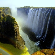 waterfall, victoria, Zambia, rocks